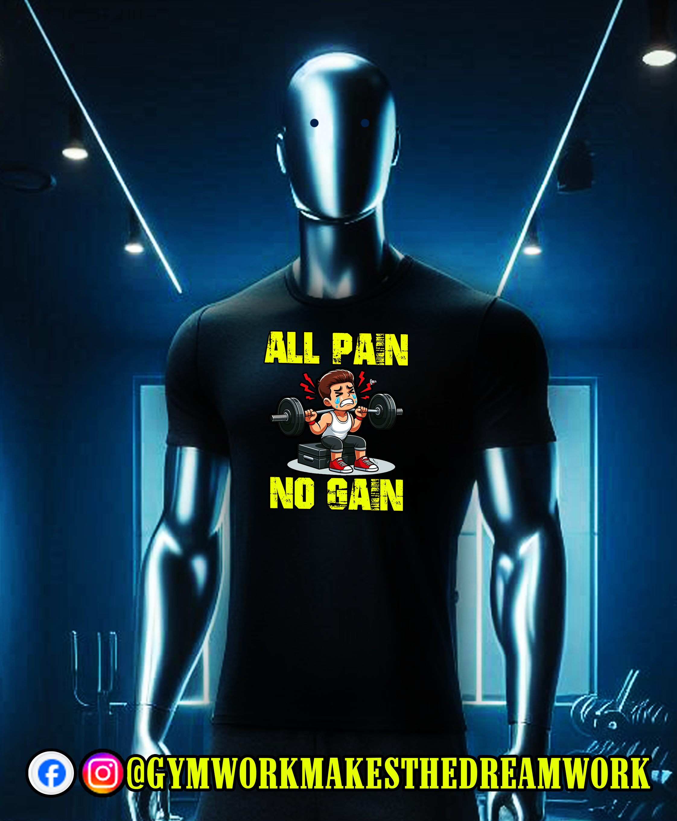 ALL PAIN NO GAIN Funny Gym Shirt, Tank Top, Workout Shirt, Fitness, Muscle tank top, Lifting Shirt, GYM quotes,  T-shirt, Pump Cover, Work Out Shirt, Gym Rat, Workout Tee